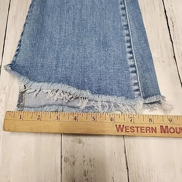 Flying Monkey - Mid Rise Split Hem Distressed Flare Jeans Women's Size 25 - Picture 15 of 15